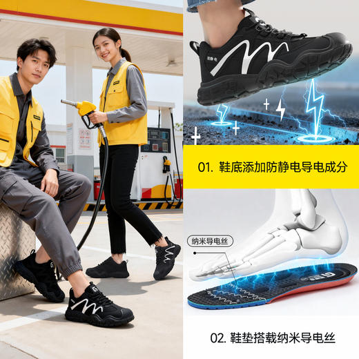 新款加油站防静电款无包头无中底款橡胶大底耐磨 商品图8