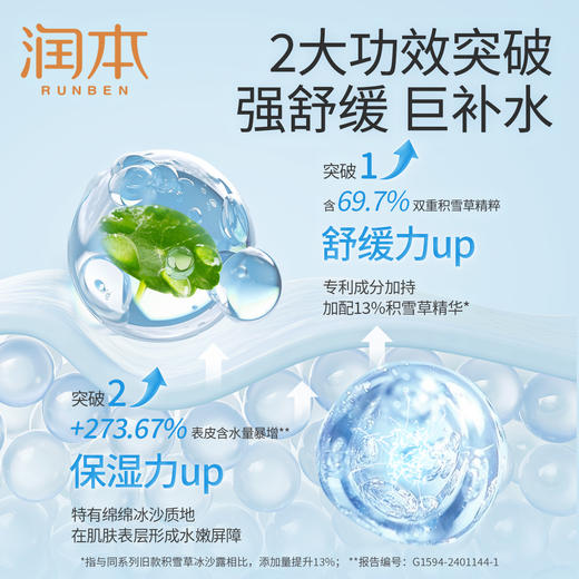 润本RUNBEN丨积雪草舒缓冰沙霜 真空瓶  75g/支 商品图5