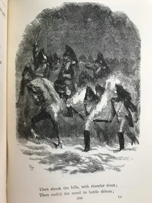 1892年 十九世纪诗人作品集 145幅版画插图 漆布精装32开 商品图13