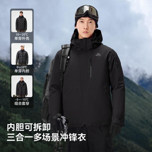 【经典2.0羽绒版】伯希和户外冲锋衣鹅绒三合一防风保暖登山服 商品图4