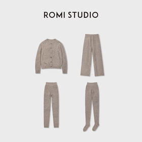 ROMI STUDIO“花纱羊毛混纺三件套”羊毛宽松圆领针织衫 RWDSST1931