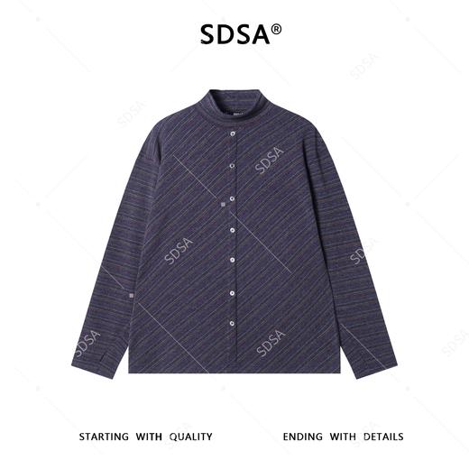 26T01SDSA男士秋冬新款痞帅男装简约时尚斜纹立领长袖T恤纽扣装饰百搭 商品图1