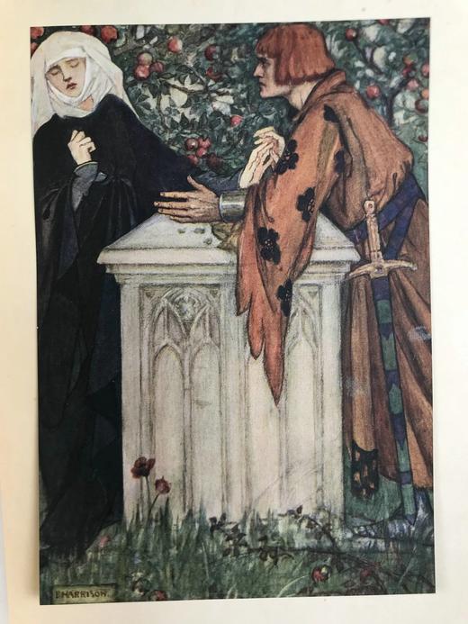 1914年 威廉·莫里斯早期诗集 弗洛伦斯·哈里森16幅彩色手工贴图 漆布精装16开 商品图7