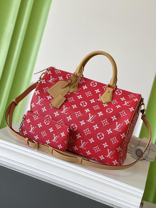 秋冬特惠💰1250 原单LV M24420红 尺寸：40×26×23cm SPEEDY P9 全皮枕头包 变码芯片 商品图0