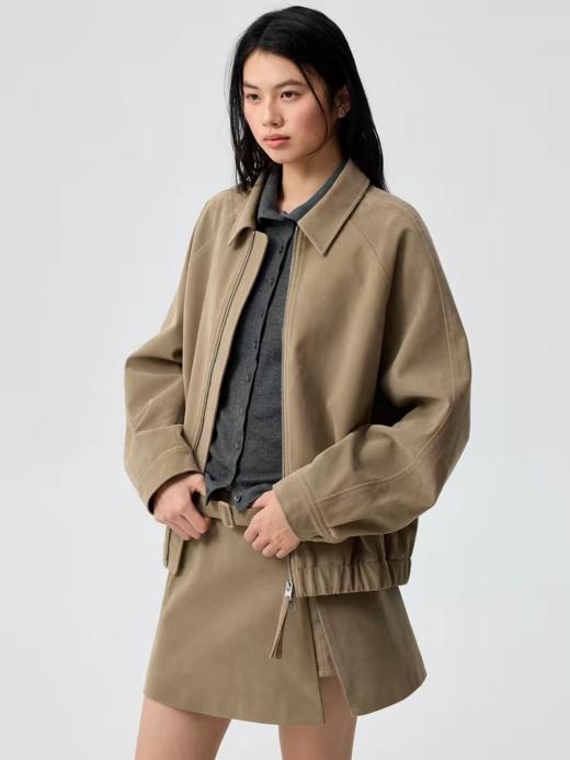 Simple Project/Y25233/麂皮感翻领宽松夹克 商品图0