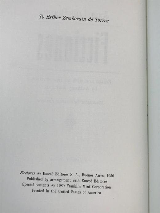 限量版！豪尔赫・路易斯・博尔赫斯《虚构集》 配插图 富兰克林图书馆豪华皮装本 商品图3