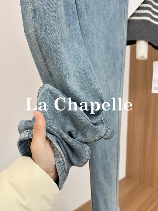 专柜实拍【人生小脚裤】拉夏贝尔/La Chapelle单扣弧形口袋小脚牛仔裤女修身小个子时尚休闲长裤 商品图4