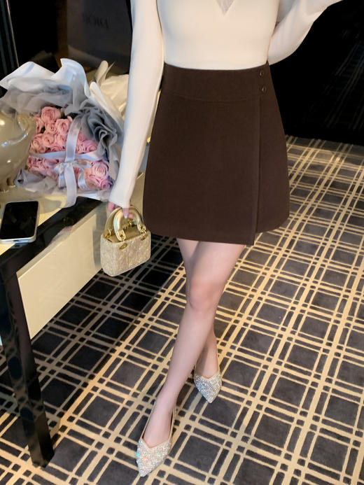 张心子【温香软玉】蕾丝镂空挂脖假两件针织衫女秋冬内搭打底上衣 U2601033 商品图11