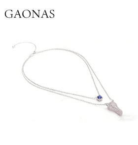 GAONAS  神驹纳祥 马设计时尚白色项链11895XB