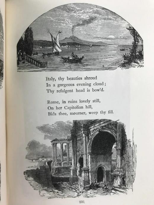 1892年 十九世纪诗人作品集 145幅版画插图 漆布精装32开 商品图9