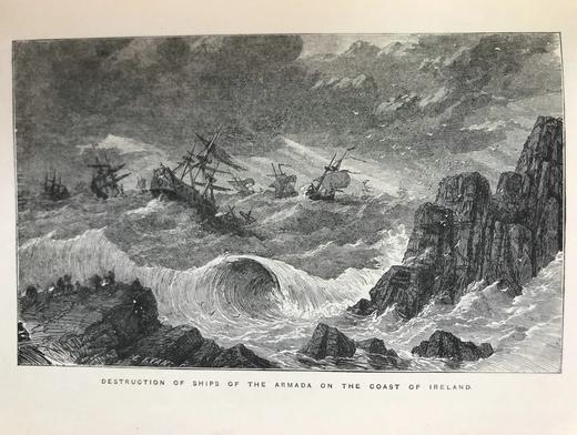 1900年 西班牙无敌舰队的故事 17幅插图 全真皮精装64开 商品图13