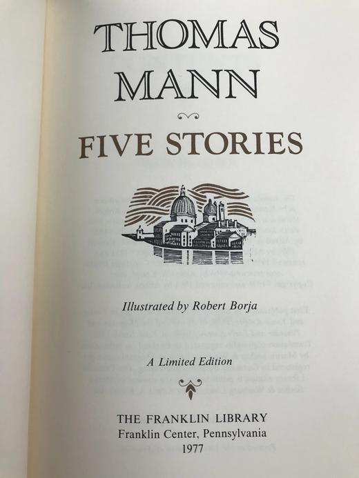 限量版！托马斯・曼《托马斯・曼：五个故事》 配插图 富兰克林图书馆豪华皮装本 商品图2