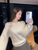 张心子【冬日氧气】气质蝴蝶结小心机露肩毛衣 U2512026 商品缩略图5