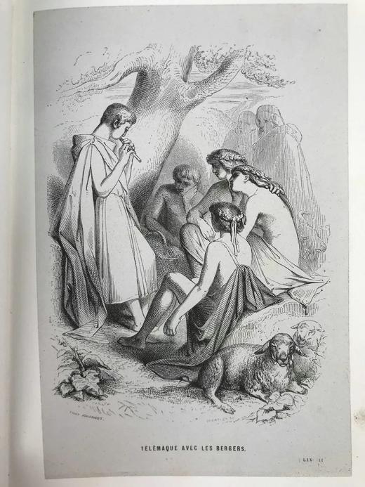 【法语】1861年 费奈隆《忒勒马科斯历险记》 配大量版画插图 真皮脊精装18开 商品图11