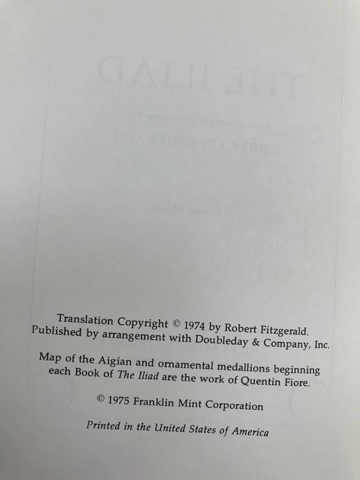 限量版！含藏书票 荷马《伊利亚特》配插图 富兰克林图书馆豪华皮装本 商品图4