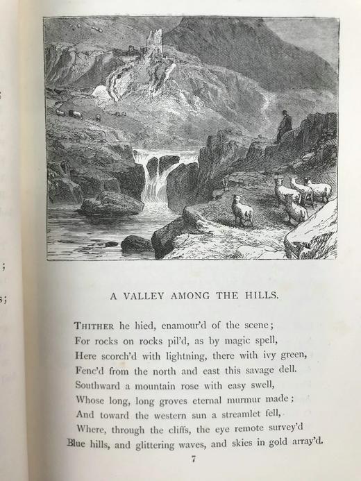 1892年 十九世纪诗人作品集 145幅版画插图 漆布精装32开 商品图8