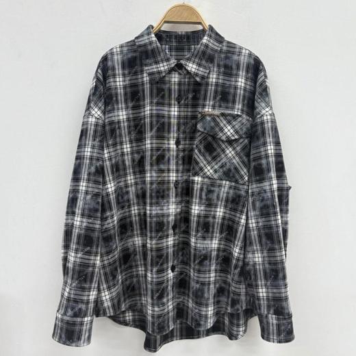 NC翻领格子单口袋长袖衬衫50723（黑） 秋季 253012100321 商品图1