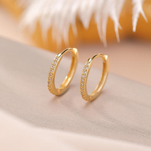 【梦圆】S925纯银镀金圆圈耳饰【CW-EJ00758】 商品图1
