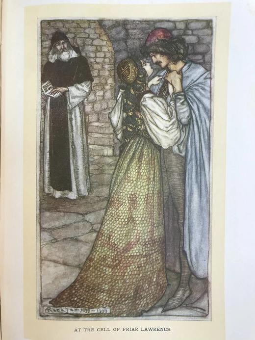 1909年 莎士比亚故事集 鬼才拉克姆12幅彩色手工贴图与大量黑白插图 漆布精装18开 商品图11