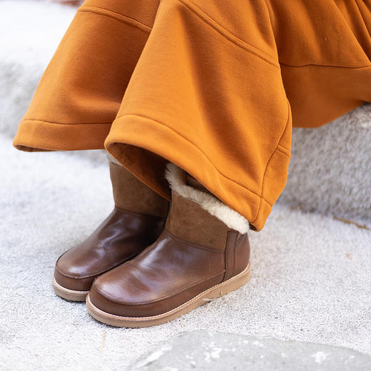 绽放KSX006朵/冬新款加毛两穿皮面靴子加绒加厚皮鞋女新款雪地靴 商品图1