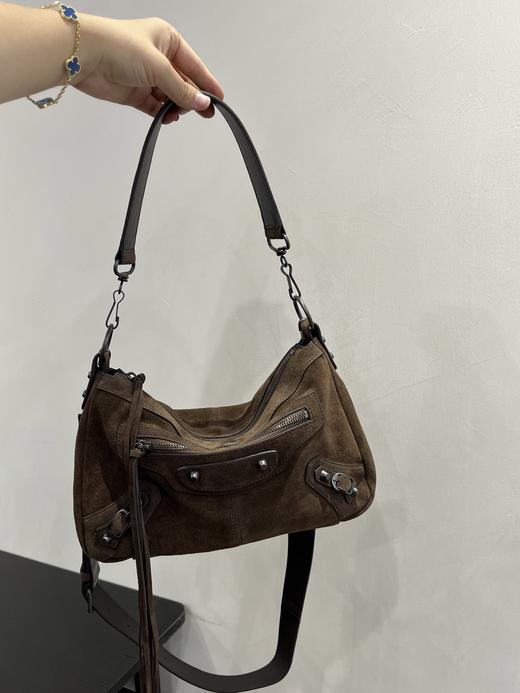 巴黎世家  新款限定色 麂皮深咖色 饭盒包（LZ） 商品图7