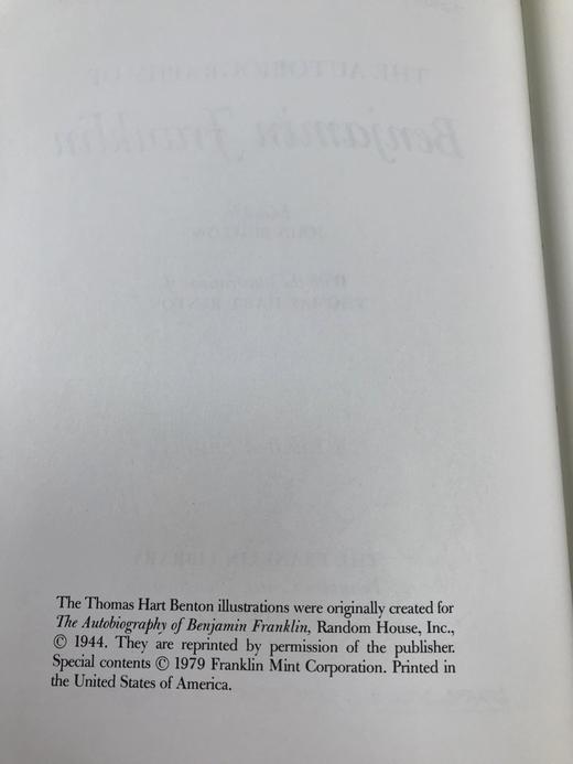 限量版！本杰明・富兰克林《本杰明・富兰克林自传》  配插图 富兰克林图书馆豪华皮装本 商品图3