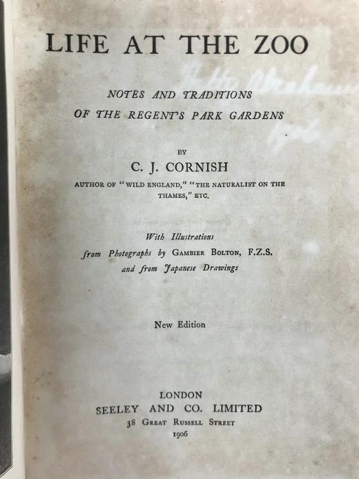 1906年 动物园生活 16幅插图 漆布精装32开 商品图2