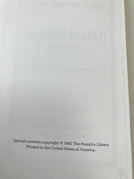 限量版！约翰・斯图尔特・密尔《政治著作集》 配插图 富兰克林图书馆豪华皮装本 商品图3