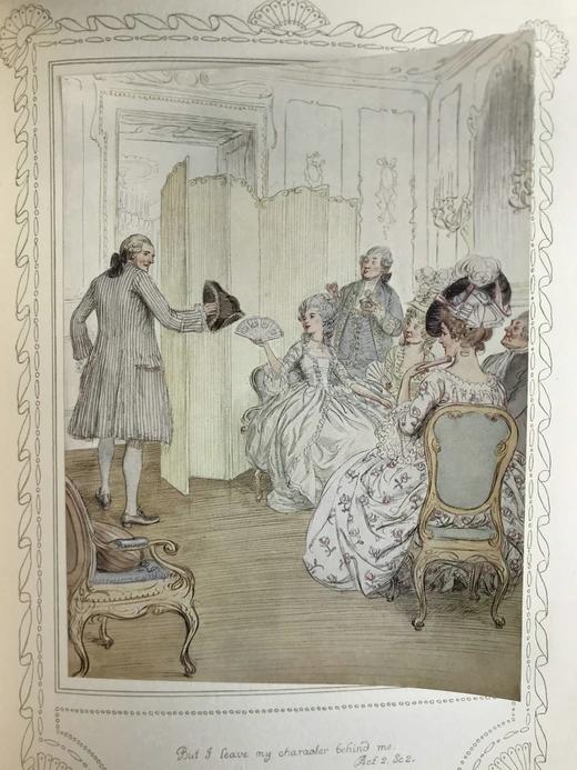 约20世纪早期 谢里丹《造谣学校》 休·汤姆森25幅彩色手工贴图 漆布精装16开 商品图9