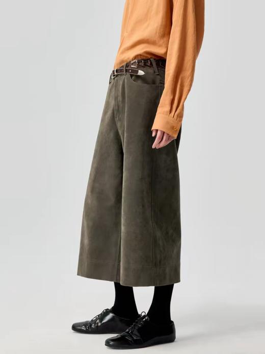 Simple Project/K25159/麂皮感连腰宽松直筒八分裤 商品图1