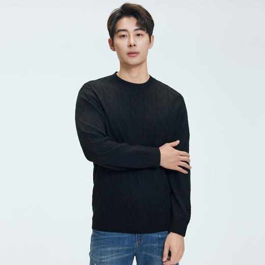 【门店同款】圣得西2025年秋冬季毛衫含绵羊毛柔软细腻圆领针织衫 商品图1