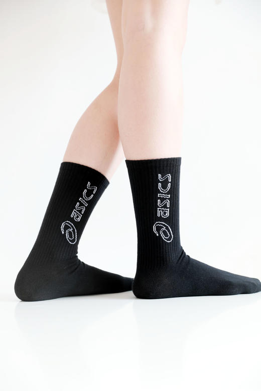 提花运动袜，出口日本。原包装软支撑户外字母透气中筒袜C122960 商品图8