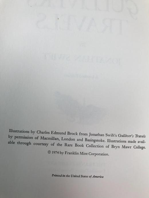 限量版！乔纳森・斯威夫特《格列佛游记》 配插图 富兰克林图书馆豪华皮装本 商品图3
