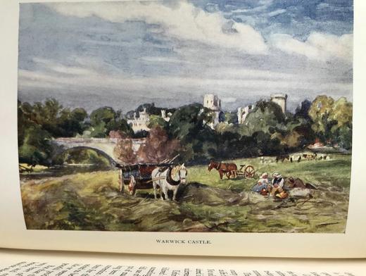1922年 沃里克郡：莎士比亚的故土 32幅水彩画插图 漆布精装32开 商品图11