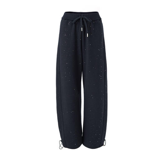 「高货wl」全新升级【铂金会员247/天猫329/差价82】(10817)洛诗琳细闪羊毛混纺加绒休闲裤2025秋冬抽绳阔腿弯刀裤 商品图3