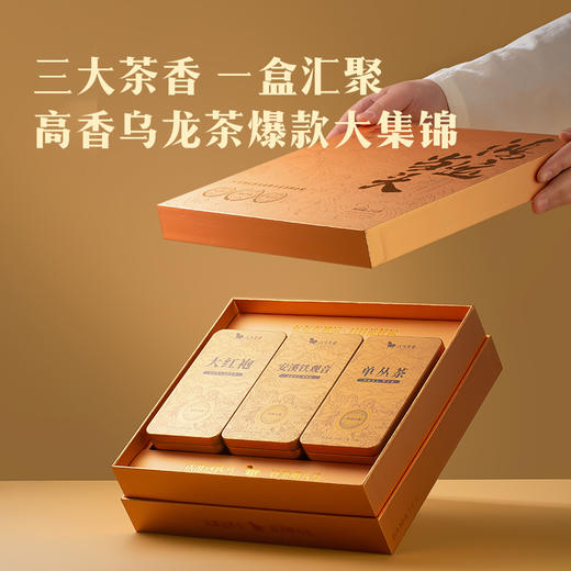 八马茶业｜鸿运当头高香乌龙茶礼大红袍清香铁观音单丛组合211g 商品图1