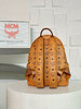 秋冬特惠💰900 原单MCM 原厂皮 干邑色小号 铆钉双肩背包MMK6SVE37CO001 干邑色老花满印 商品缩略图8