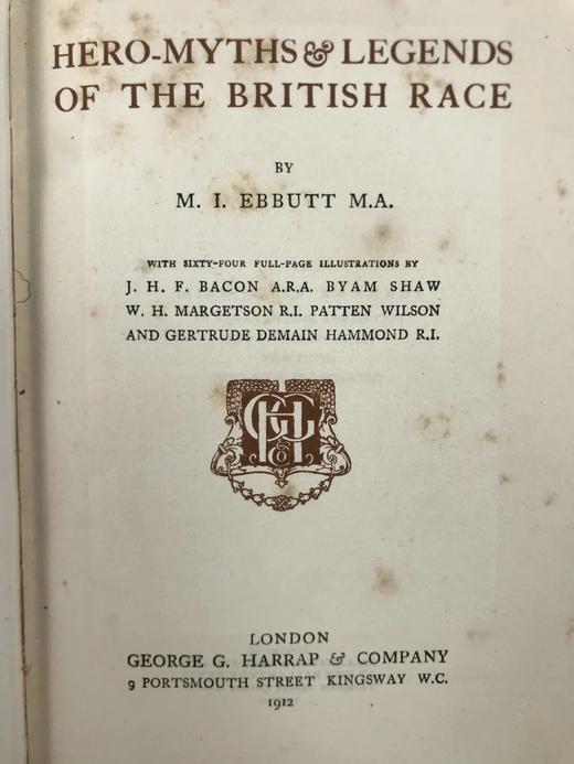 1912年 不列颠民族英雄神话与传说 64幅全页插图 漆布精装32开 商品图3