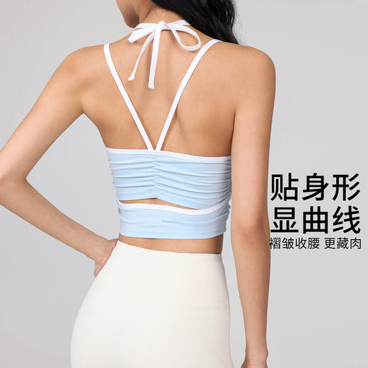 【限时秒】YOGACODE【火树银花系列】挂脖瑜伽内衣女夏季短款镂空美背健身内衣DWC116015 商品图3