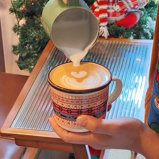 超值换购！费尔岛马克杯陶瓷杯360ml家用高颜值手握早餐陶瓷水杯牛奶情侣咖啡杯 商品图1