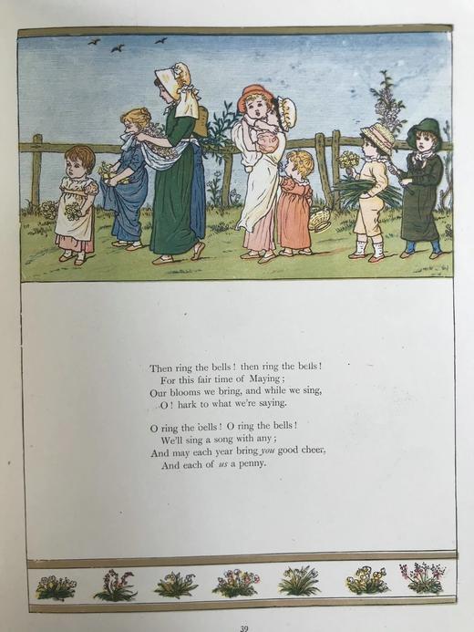 约20世纪早期 凯特·格林纳威《窗下：童画与童谣集》 数十幅精美彩色插图 精装16开 商品图14