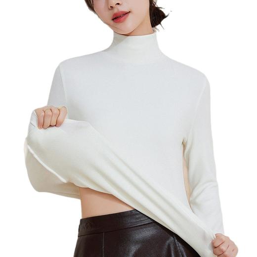 「自j」全新升级【铂金会员119/天猫159/差价40】(00345)洛诗琳高领双面极暖绒打底衫2025秋冬新款加绒加厚打底上衣 商品图4