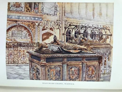 1922年 沃里克郡：莎士比亚的故土 32幅水彩画插图 漆布精装32开 商品图13