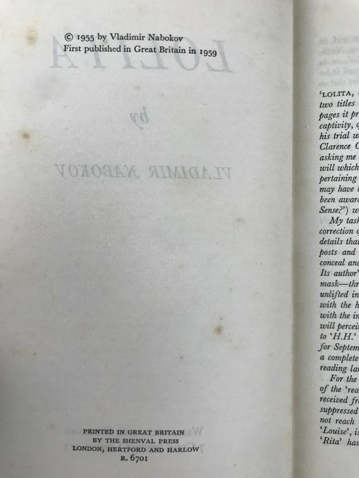 1959年英国首版 纳博科夫《洛丽塔》 精装32开 商品图3