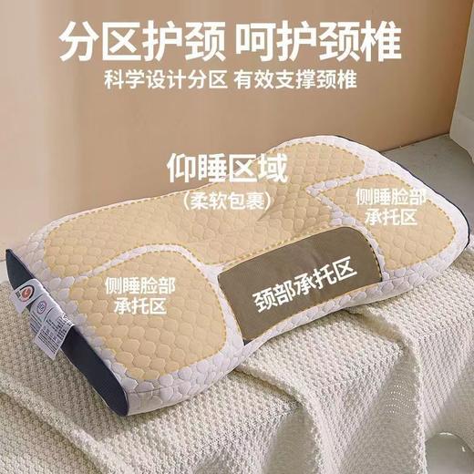 针织不塌陷枕头枕芯深睡眠护颈椎成人学生家用宿舍单人分区按摩枕 商品图2