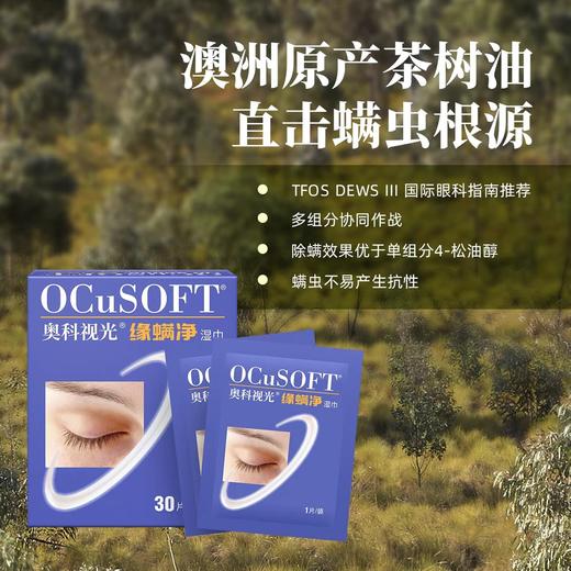 【专业除螨】OCuSOFT缘螨净湿巾 茶树油除螨眼部清洁湿巾 祛螨虫 商品图1
