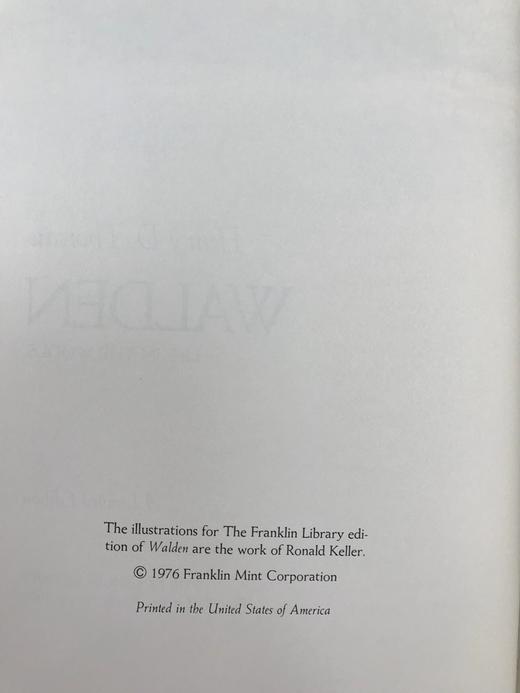 限量版！含藏书票 亨利・D・梭罗《瓦尔登湖》配插图 富兰克林图书馆豪华皮装本 商品图4
