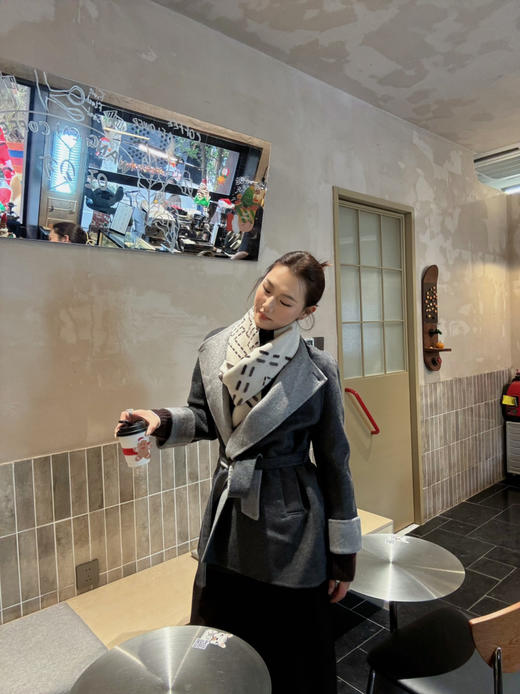 【灰的AB面】噢蜜ooomeooo双色手工10羊绒大衣 商品图3