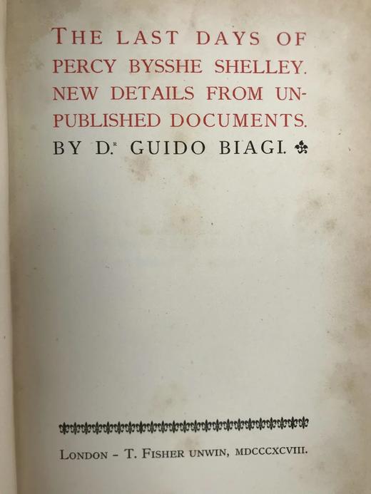 1898年 雪莱的最后时光 19幅插图 漆布精装32开 商品图3