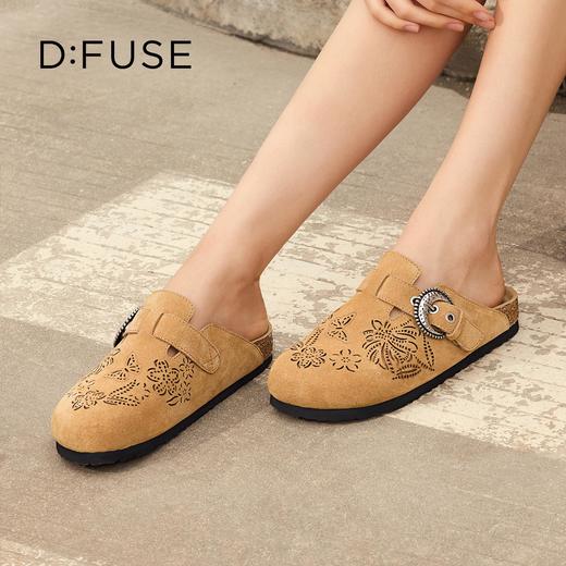 Dfuse迪芙斯2026春季新款镂空雕花半包头勃肯鞋拖鞋DFE1110077 商品图7